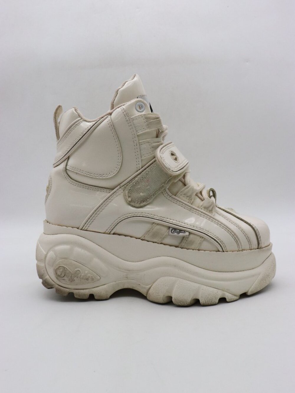 Buffalo London White Leather Women's Size EU 36 Platform High Top Boots Spain